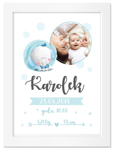 PLAKAT METRYCZKA ze zdjęciem RAMKA 33x43 STANDARD