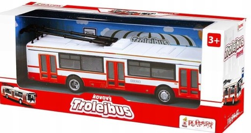 CZESKI TROLEJBUS 16cm AUTOBUS METALOWY TROLLEYBUS