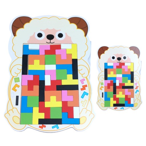 KLOCKI PUZZLE DREWNIANE TETRIS UKŁADANKA TANGRAM
