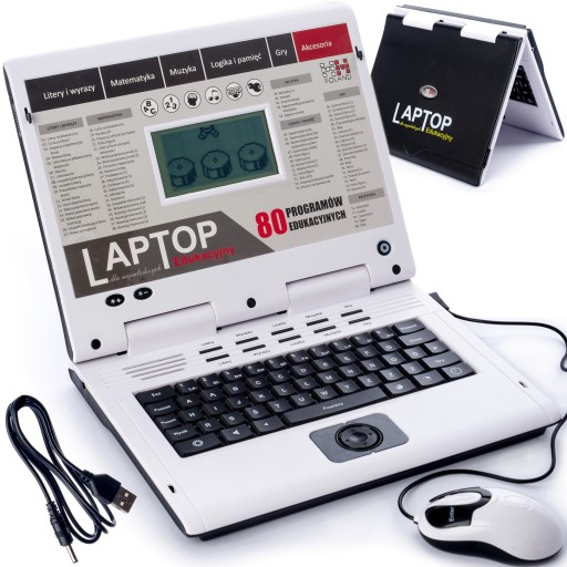 LAPTOP EDUKACYJNY DLA DZIECI 80 PROGRAMÓW USB PL