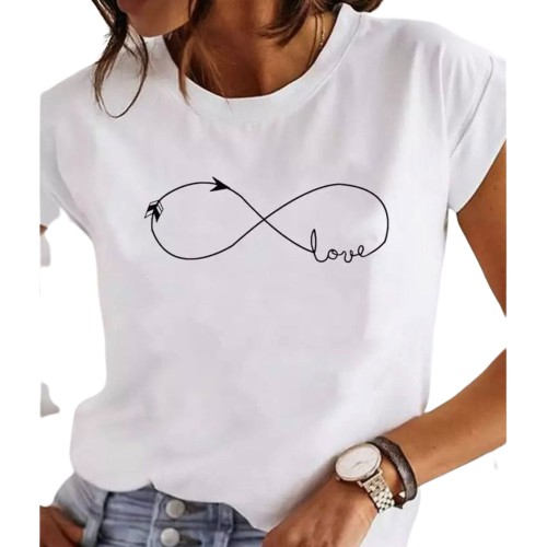 T-SHIRT DAMSKI KOSZULKA NADRUK 3D NIESKOŃCZONOŚĆ