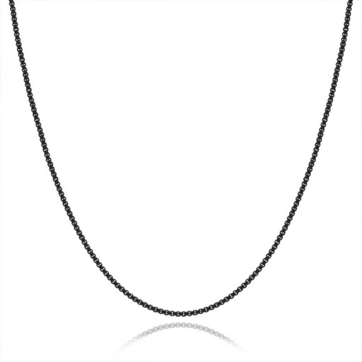 Naszyjnik ze stali szlachetnej czarny box 3 mm
