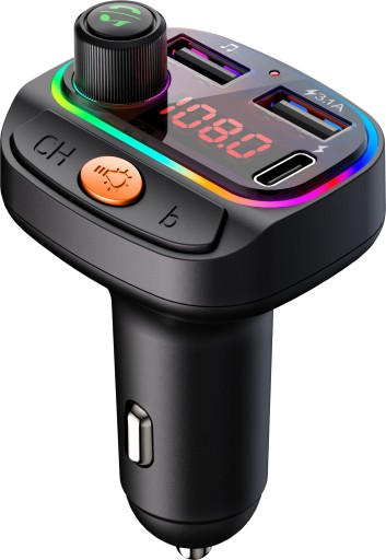 Transmiter FM Bluetooth Szybka Ładowarka QC3.0 USB