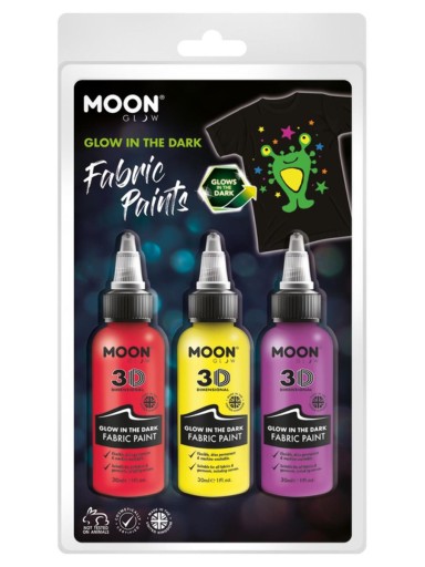 Farbki do tkanin ubrań koszulek 3x30ml GLOW DARK