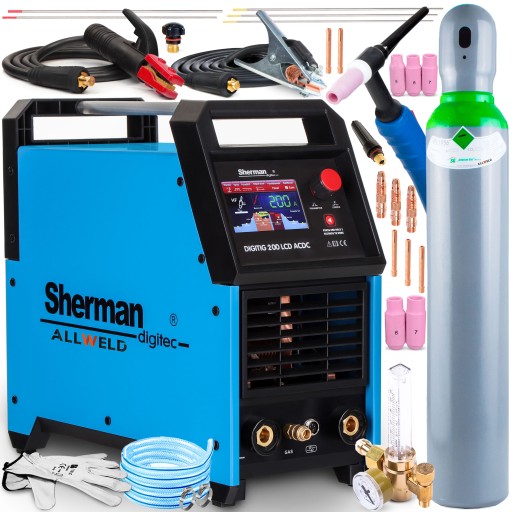 SPAWARKA INWERTOROWA INWERTER SHERMAN DIGITIG 200 LCD AC DC TIG MMA PULS HF