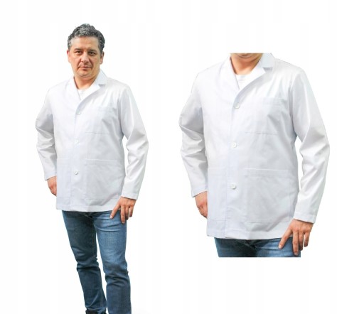 FARTUCH BLUZA MEDYCZNA DŁUGI RĘKAW guziki r.2XL