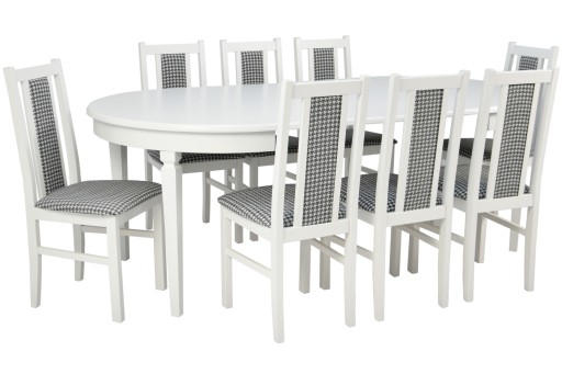 Zestaw 8 krzeseł i stół 110/210 cm SOLIDNY