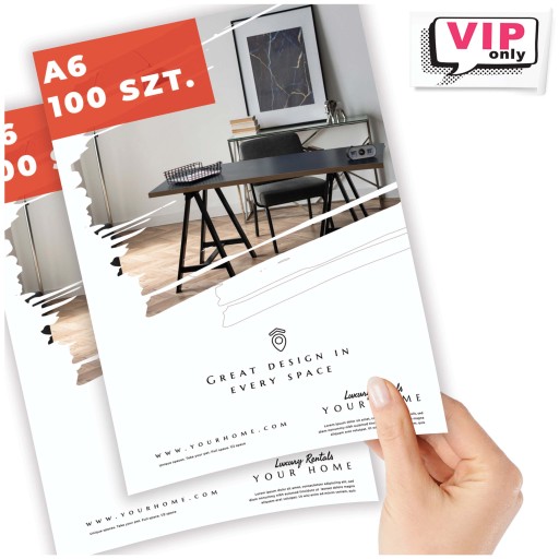 Ulotki A6 DRUK CANVA 100 sztuk papier kredowy 150g
