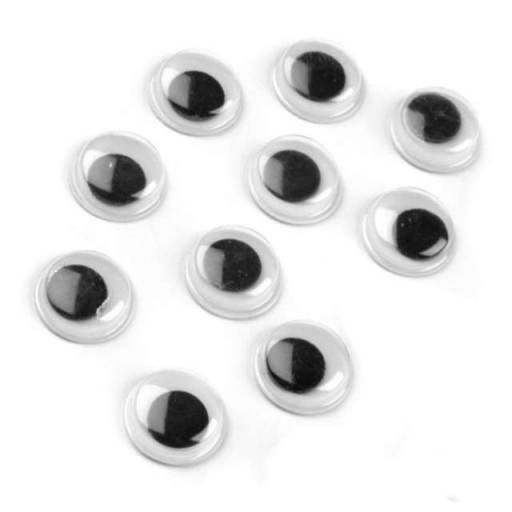 OCZKA samoprzylepne RUCHOME oczy 8 mm, 10 szt