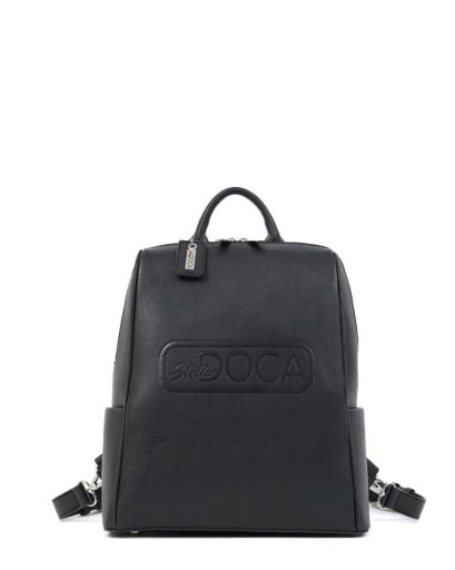 DOCA DAMSKI CZARNY PLECAK TORBA LOGO EKO SKÓRA