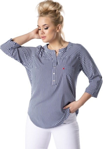 Elegancka Bluzka tunika elegancki styl wyszczuplający print PLUS SIZE r. 48