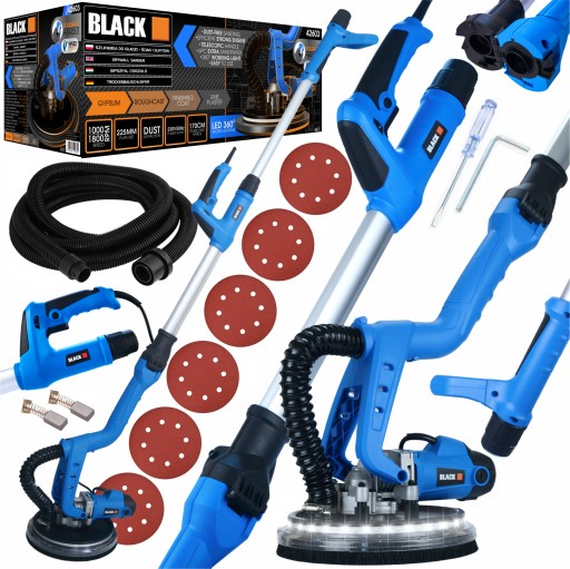 SZLIFIERKA ŻYRAFA DO GIPSU GŁADZI BEZPYŁOWA + LED BLACKTOOLS 750W