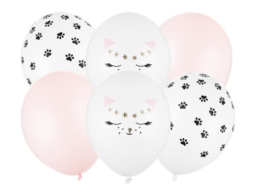 Balony Lateksowe Dekoracja Urodzinowa Kotek 6szt