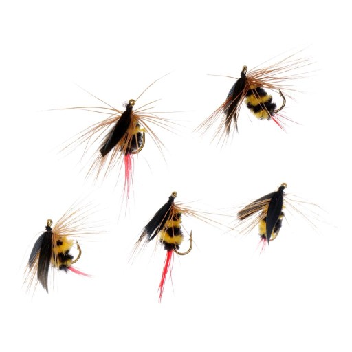 5 pieces fly fishing flies bee wet flies for panfish, bass