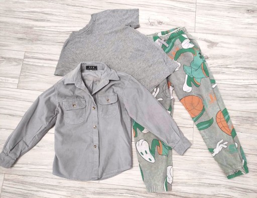 ZARA_PEPPERTS_ZESTAW KOSZULA T-SHIRT SPODNIE DRESOWE_134_3 SZT.