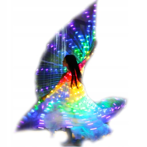 STRÓJ MOTYL WRÓŻKA SKRZYDŁA LED ŚWIECĄCE 145 CM