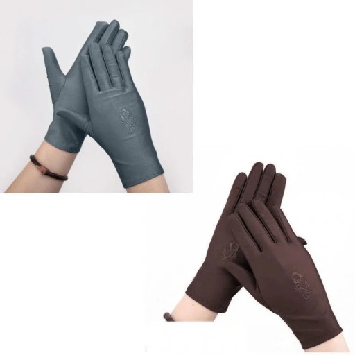 Lightweight Spring Stretchy Fingertip Touchscreen Gloves Sun Protection Tre