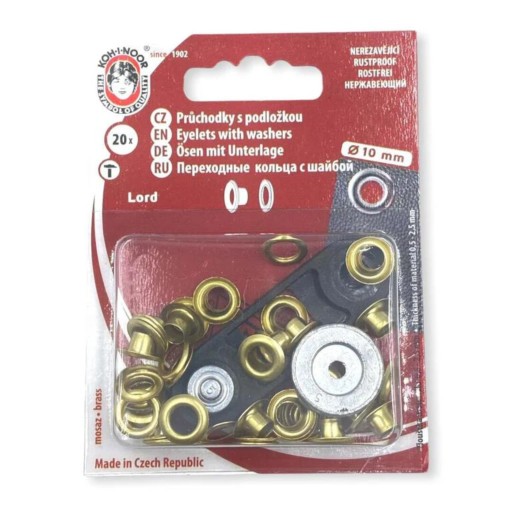 Oczka metalowe 5 - 10 mm złote 20 szt