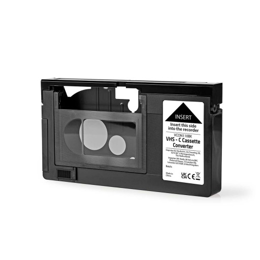 Konwerter VHS | Konwersja: VHS-C na VHS | Podłącz i graj | Czarny