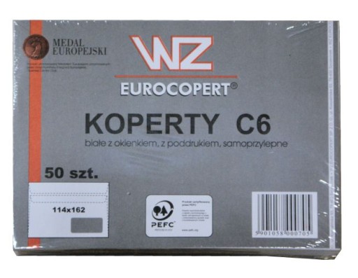 WZ EUROCOPERT KOPERTY białe C6 samoprzylepne KOPERTY BIAŁE biurowe ZESTAW