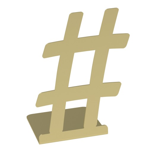 HASHTAG CZARNY BIAŁY ZŁOTY PODPÓRKA DO KSIĄŻEK