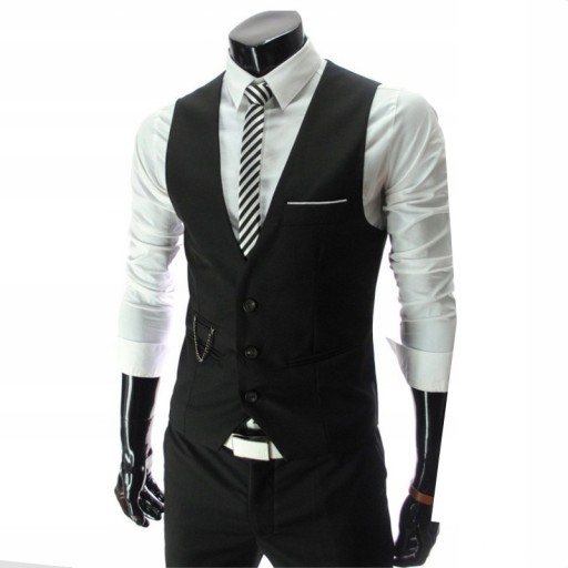 KLASYCZNA ELEGANCKA KAMIZELKA MĘSKA MODNA SLIM FIT