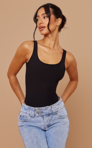 PRETTYLITTLETHING CZARNE BODY NA RAMIĄCZKACH R.L H468103