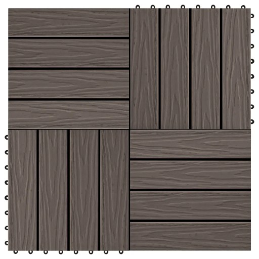 Płytki tarasowe tłoczone, WPC, 11 szt, 30x30cm, 1m