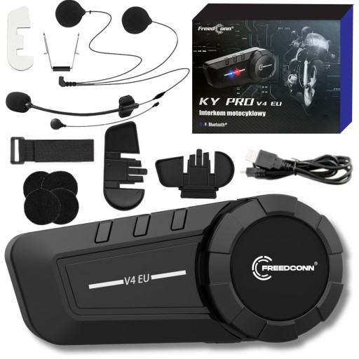 INTERKOM 6 OSÓB BLUETOOTH KY-PRO V4 EU 1 kask mówi do nas po POLSKU