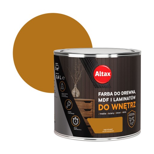 ALTAX FARBA DO DREWNA MDF LAMINATÓW 0,4L DĄB