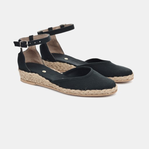 Espadryle płaskie SPOTYKANKA CZARNY DZ01 38