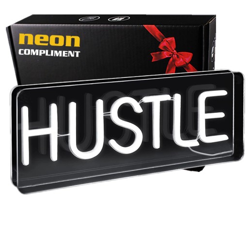 Duży Neon Na ścianę LED USB Hustle