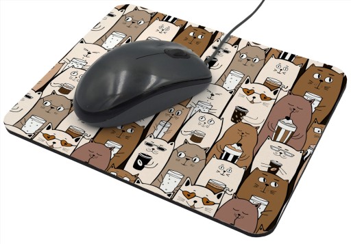 Podkładka pod myszkę koty - mousepad kot kawa