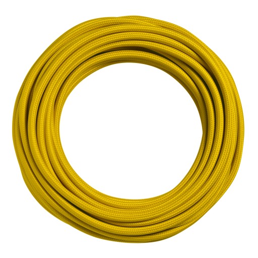 Przewód w oplocie kabel 2x0,75 ZÓŁTY 5m