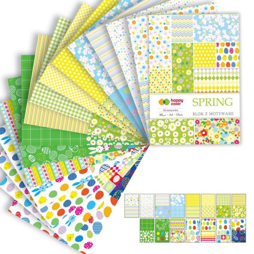 BLOK KREATYWNY A4 SPRING HAPPY COLOR 15 KART