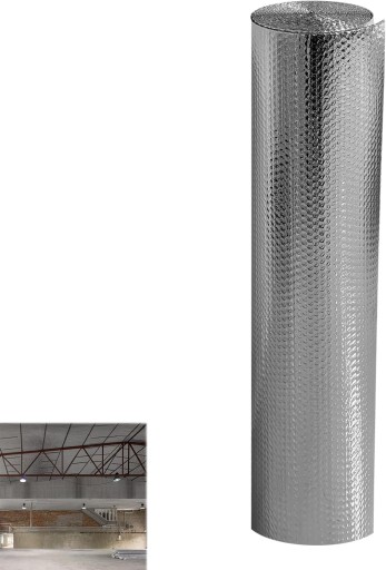 Aufun Folia izolacyjna aluminiowa Podwójna bąbelkowa Izolacja ciepła, 1x30m