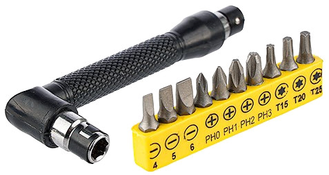 WKRĘTAK KĄTOWY ADAPTER 90° + TORX KRZYŻAK PŁASKI