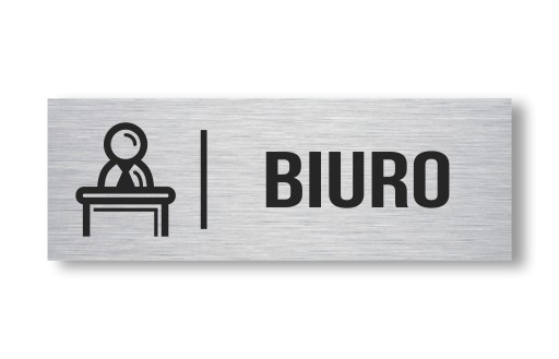 TABLICZKA BIURO ALUMINIUM UV 20X7CM