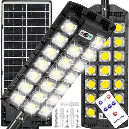 LAMPA SOLARNA 1600W CZUJNIK RUCHU ZMIERZCHU +PILOT