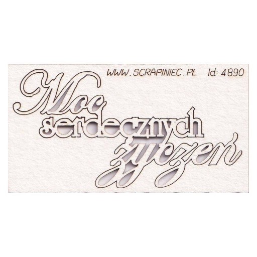 Tekturka - Moc serdecznych życzeń - napis Scrapini