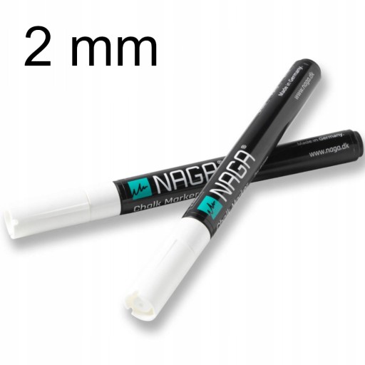 Komplet 2szt pisaki DO SZKŁA lustra białe 2mm Naga