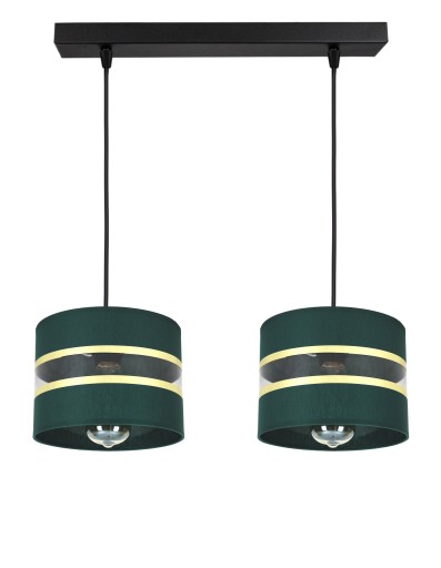 LAMPA WISZĄCA ŻYRANDOL PLAFON ZIELONY + ZŁOTO LED