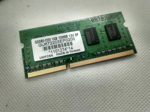 PAMIĘĆ RAM KARTA Unifosa Gddr3-1333 1gb 128mx8