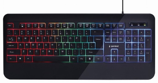 PODŚWIETLANA KLAWIATURA USB RGB SLIM GEMBIRD