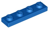 LEGO PŁYTKA 3710 PLATE 1x4 NIEBIESKI 2 szt