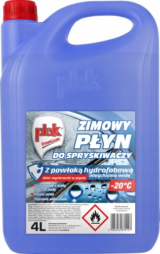 PLAK PREMIUM - HYDROFOBOWY PŁYN ZIMOWY DO SPRYSKIWACZY -20°C - 4L