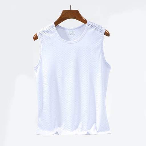 Men's Ice Silk Mesh Tank Tops Gym Stringer Transpa