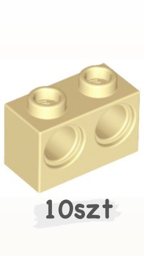 LEGO 10szt Klocek Technic z otworami Tan piaskowy 32000 Nowy
