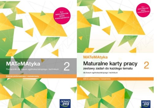 MATEMATYKA 2 LO PODRĘCZNIK + KARTY PRACY ZAKRES ROZSZERZONY NOWA ERA