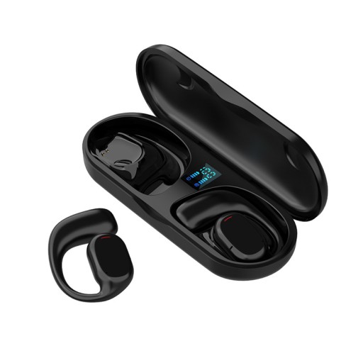 Bezprzewodowe, wiszące słuchawki Bluetooth, wodoodporne słuchawki z etui